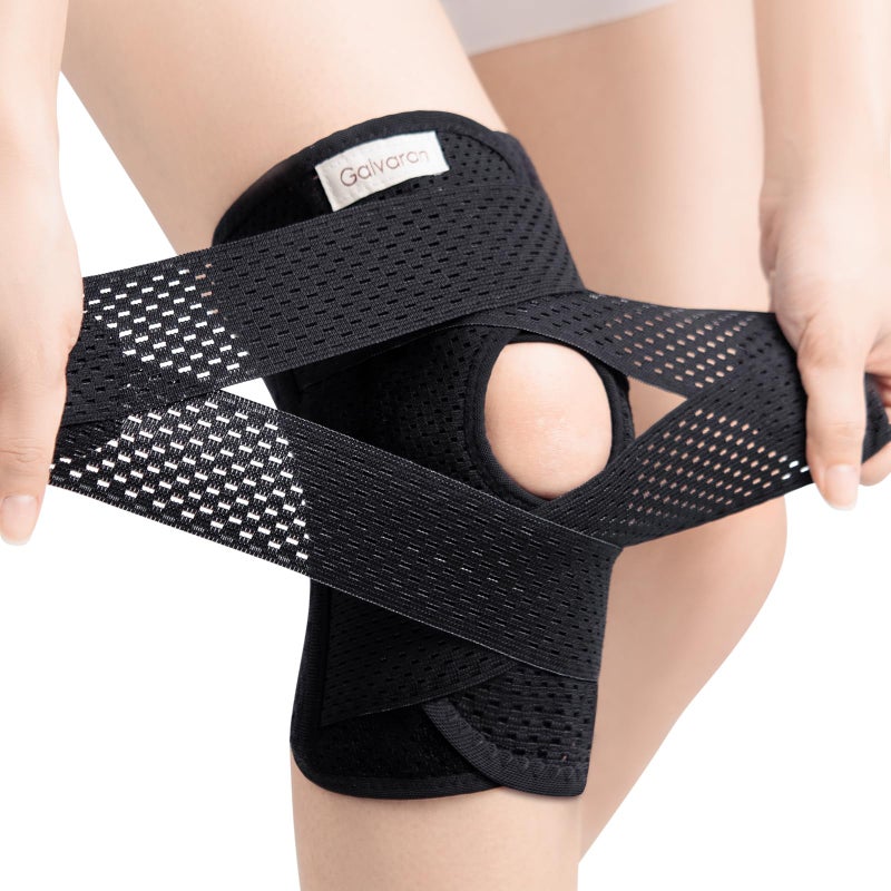Galvaran Knee Brace with Side Stabilizers for Meniscal Tear Knee Pain ACL MCL Arthritis Injuries Recovery Breathable Adjustable Knee Support for Men and Women